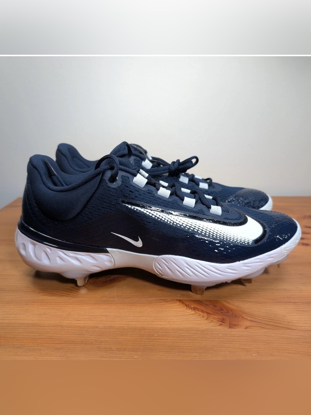 Nike Alpha Huarache Elite 4 Low Navy Blue Baseball Cleats FN7222-401 Mens Size 9
